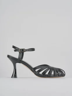 Sandali tacco 6cm pelle nero