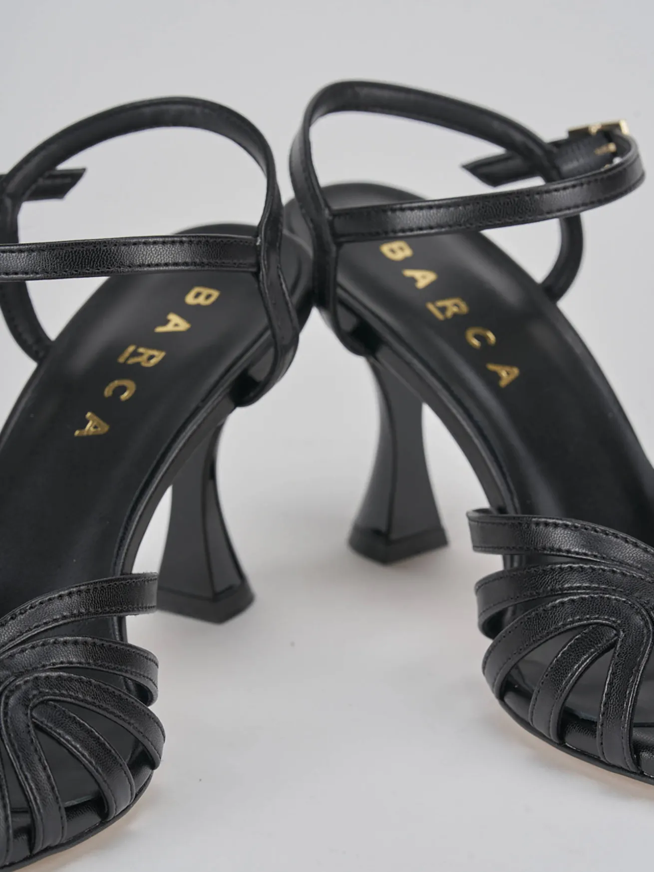 Sandali tacco 6cm pelle nero