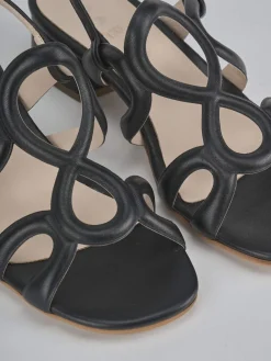 Sandali tacco 2cm pelle nero