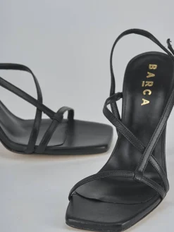 Sandali tacco 10cm pelle nero