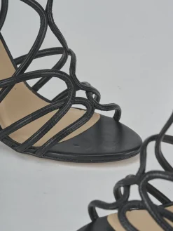 Sandali tacco 10cm pelle nero