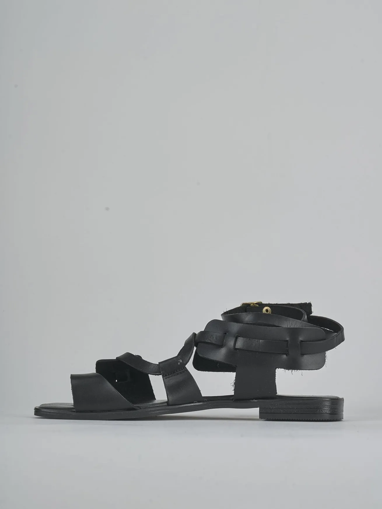 Sandali tacco 1cm pelle nero