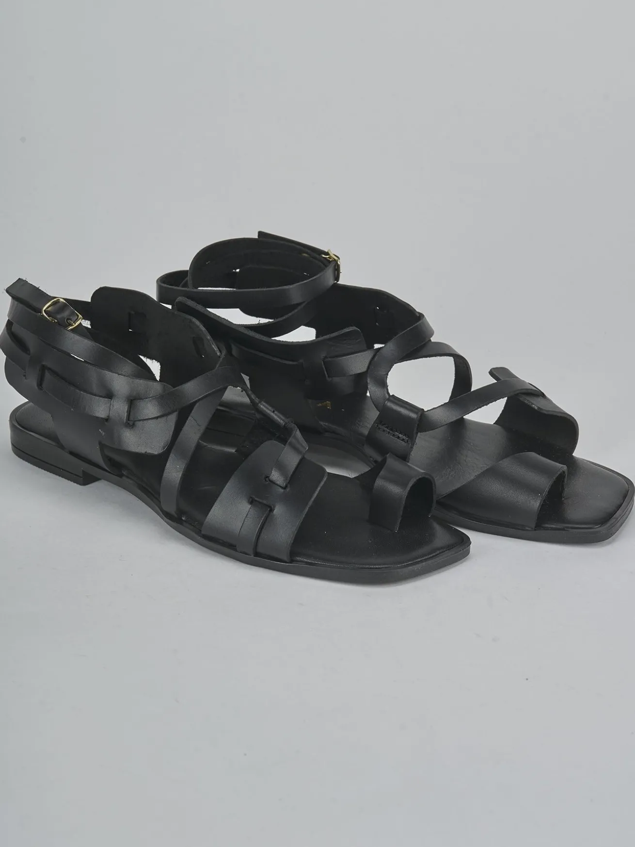 Sandali tacco 1cm pelle nero