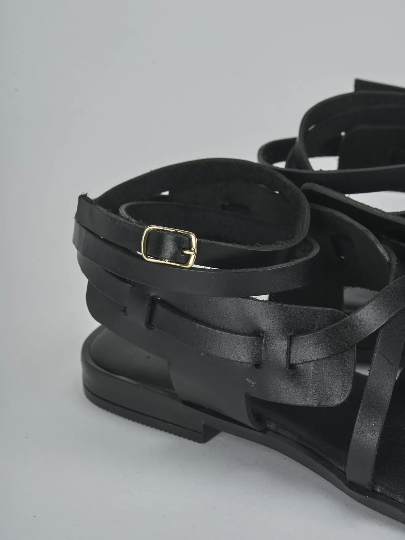 Sandali tacco 1cm pelle nero