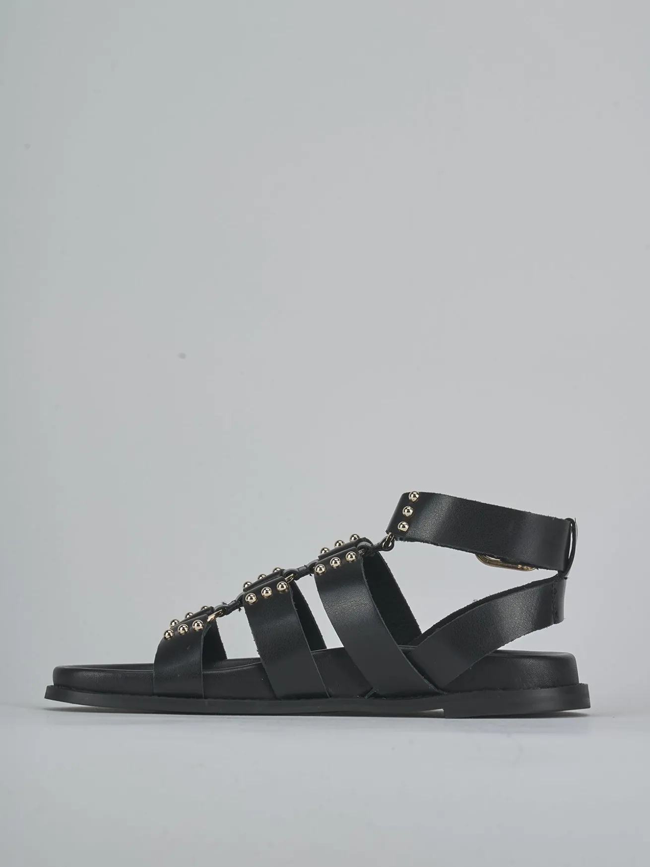 Sandali tacco 1cm pelle nero