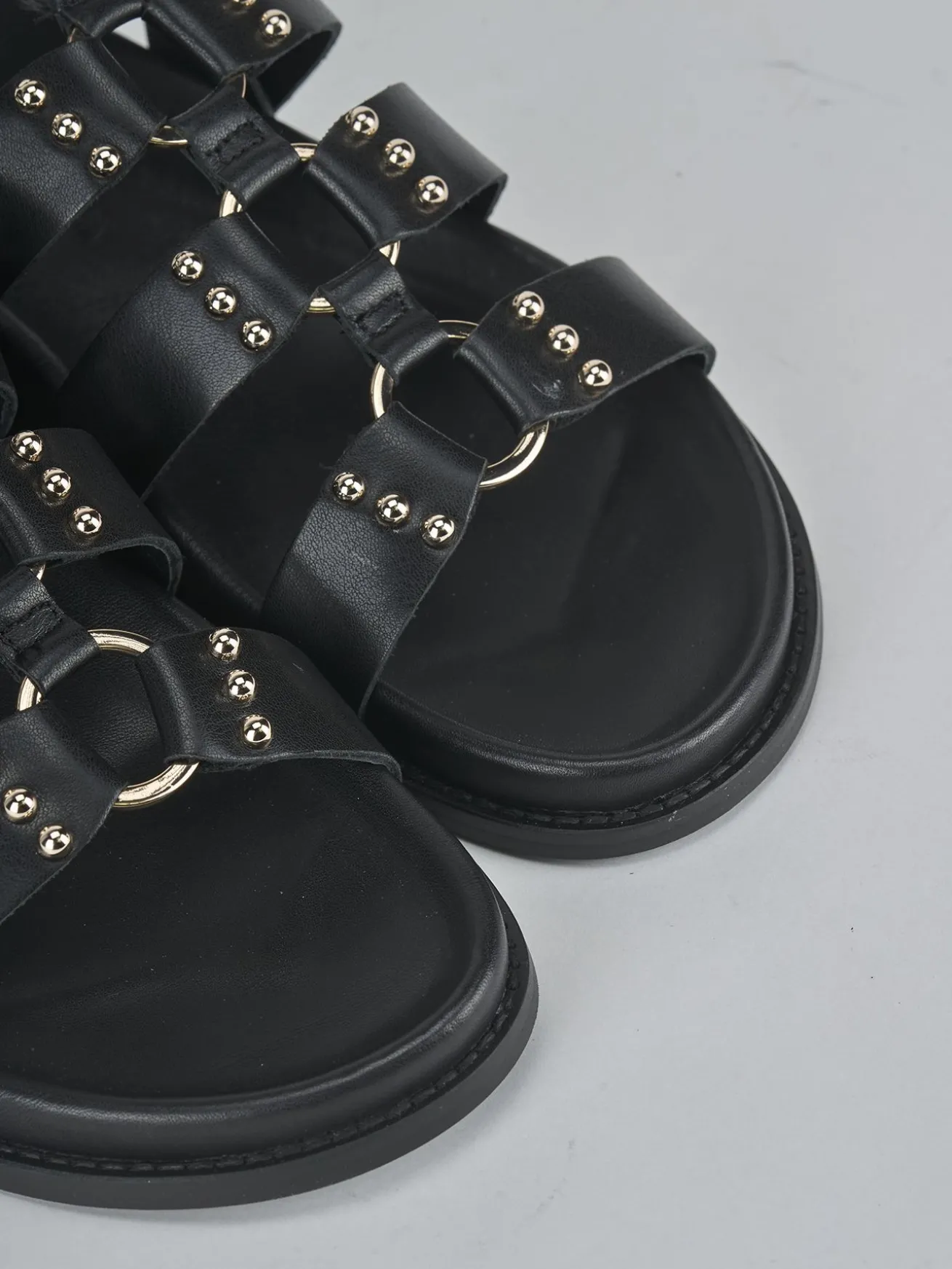 Sandali tacco 1cm pelle nero