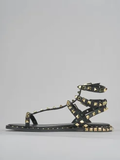 Sandali tacco 1cm pelle nero