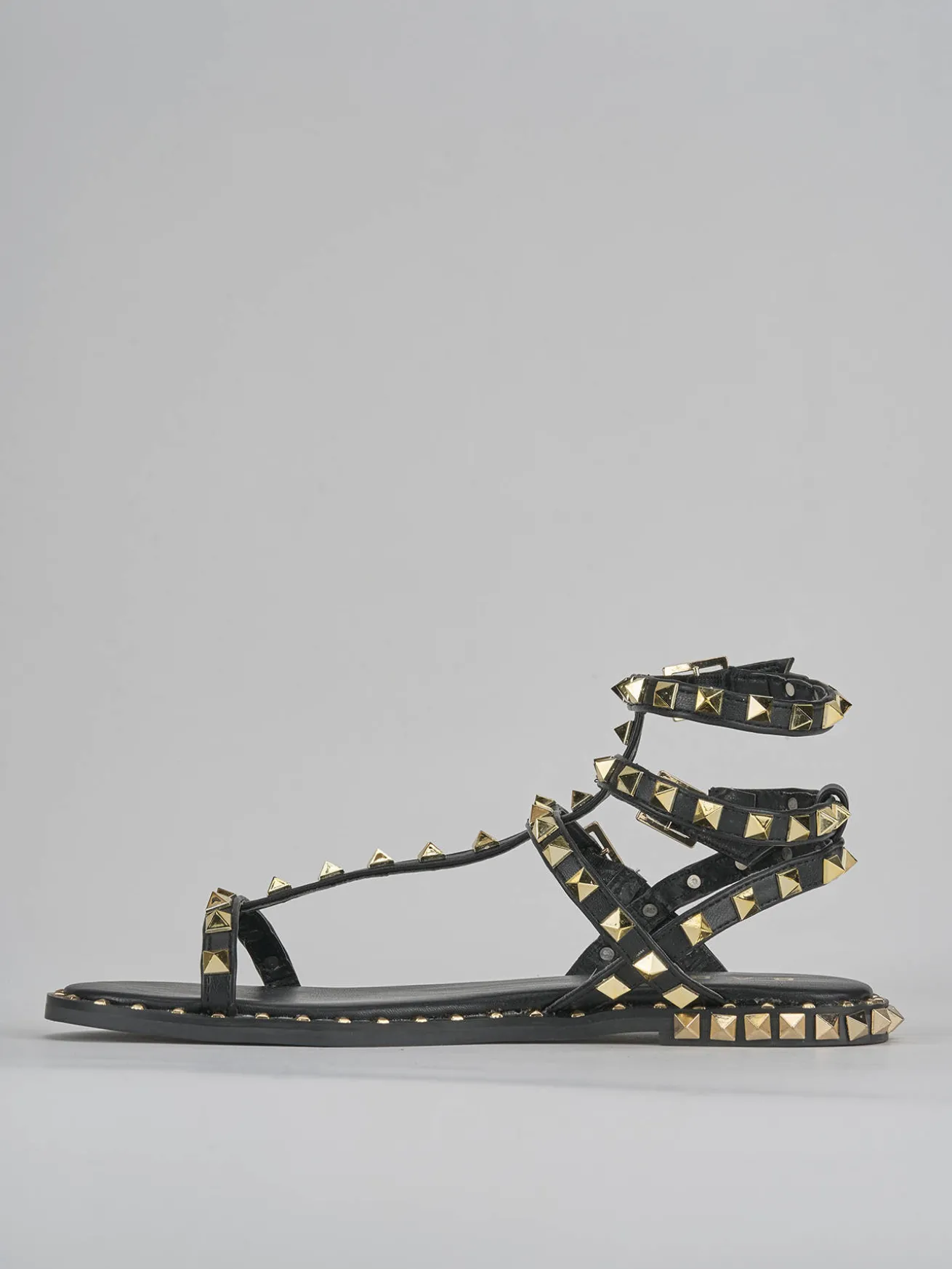 Sandali tacco 1cm pelle nero