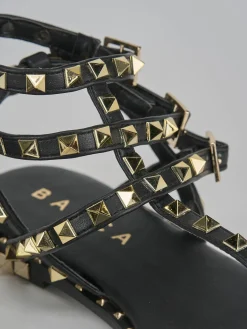 Sandali tacco 1cm pelle nero