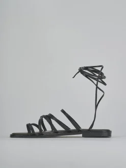 Sandali tacco 1cm pelle nero