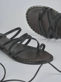 Sandali tacco 1cm pelle nero