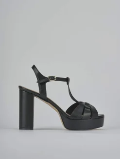 Sandali tacco 9cm pelle nero