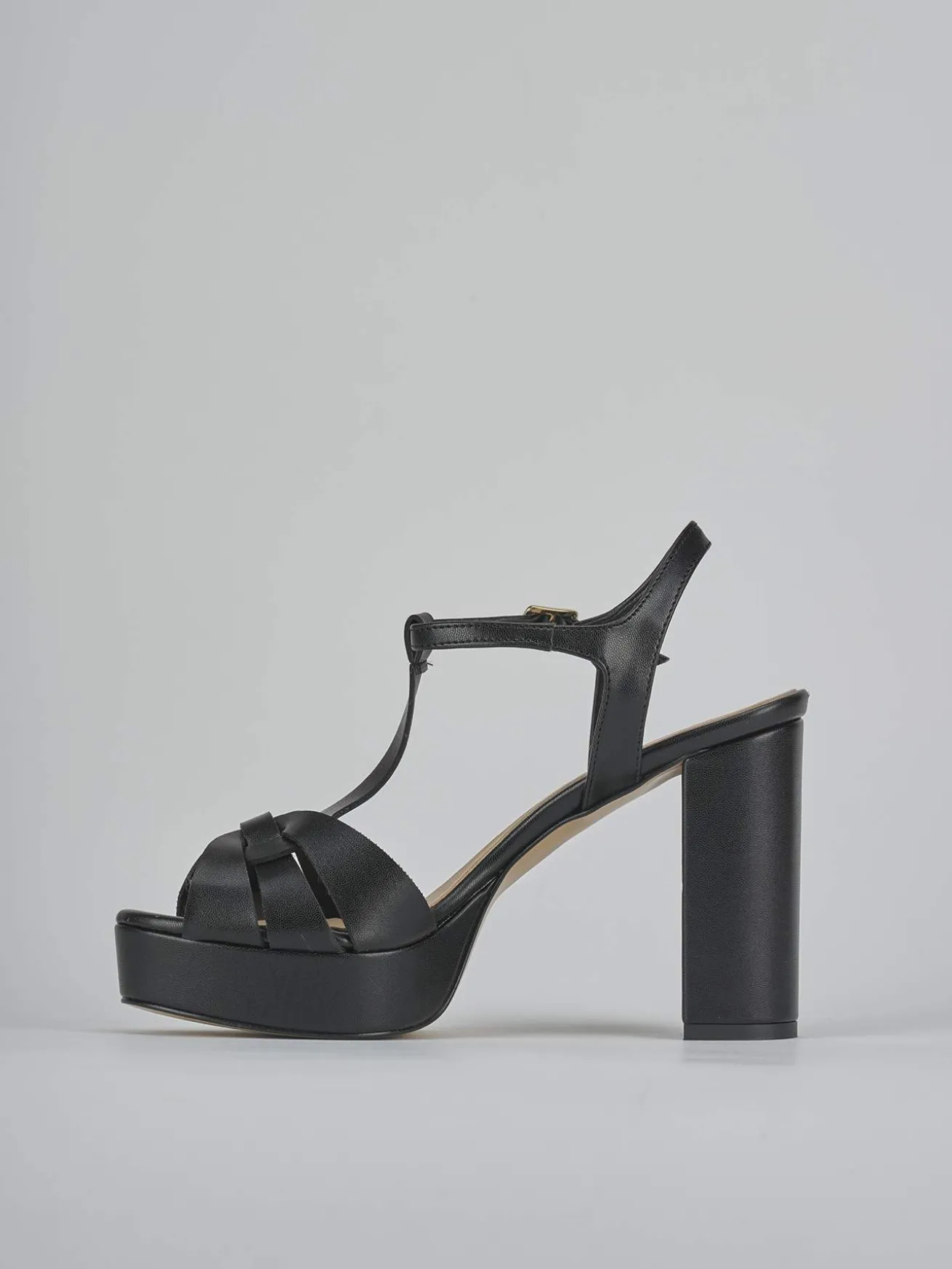 Sandali tacco 9cm pelle nero