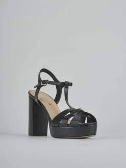 Sandali tacco 9cm pelle nero