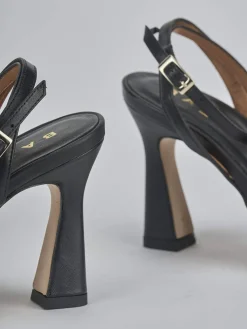 Sandali tacco 9cm pelle nero