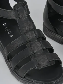 Sandali tacco 1cm pelle nero