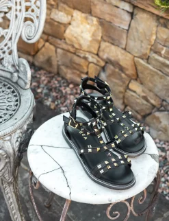 Sandali tacco 2cm pelle nero