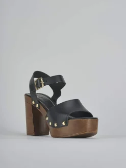 Sandali tacco 10cm pelle nero