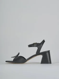 Sandali tacco 5cm pelle nero