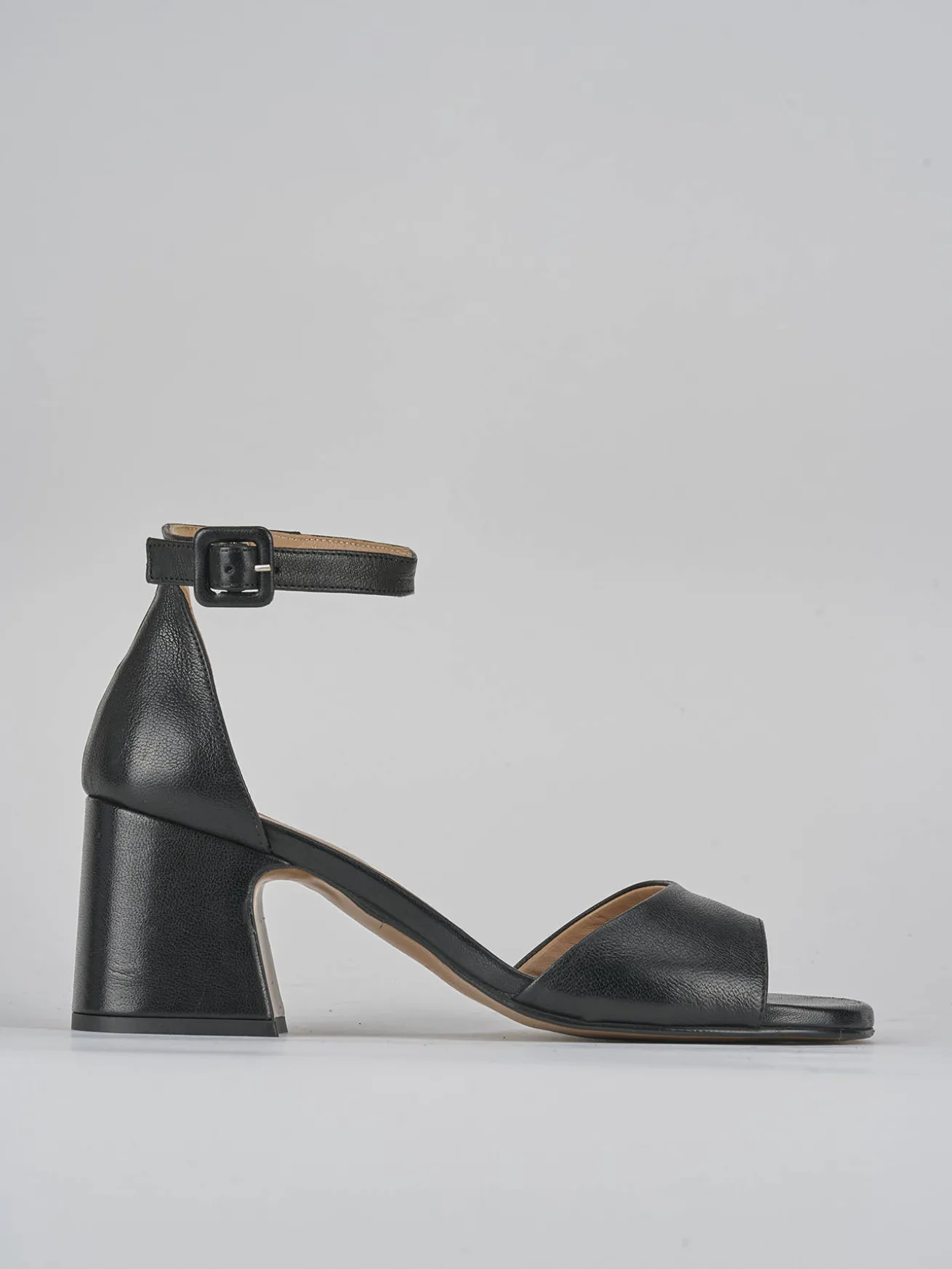 Sandali tacco 7cm pelle nero