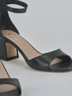 Sandali tacco 5cm pelle nero
