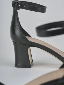 Sandali tacco 5cm pelle nero