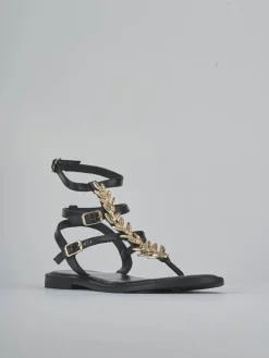 Sandali tacco 1cm pelle nero