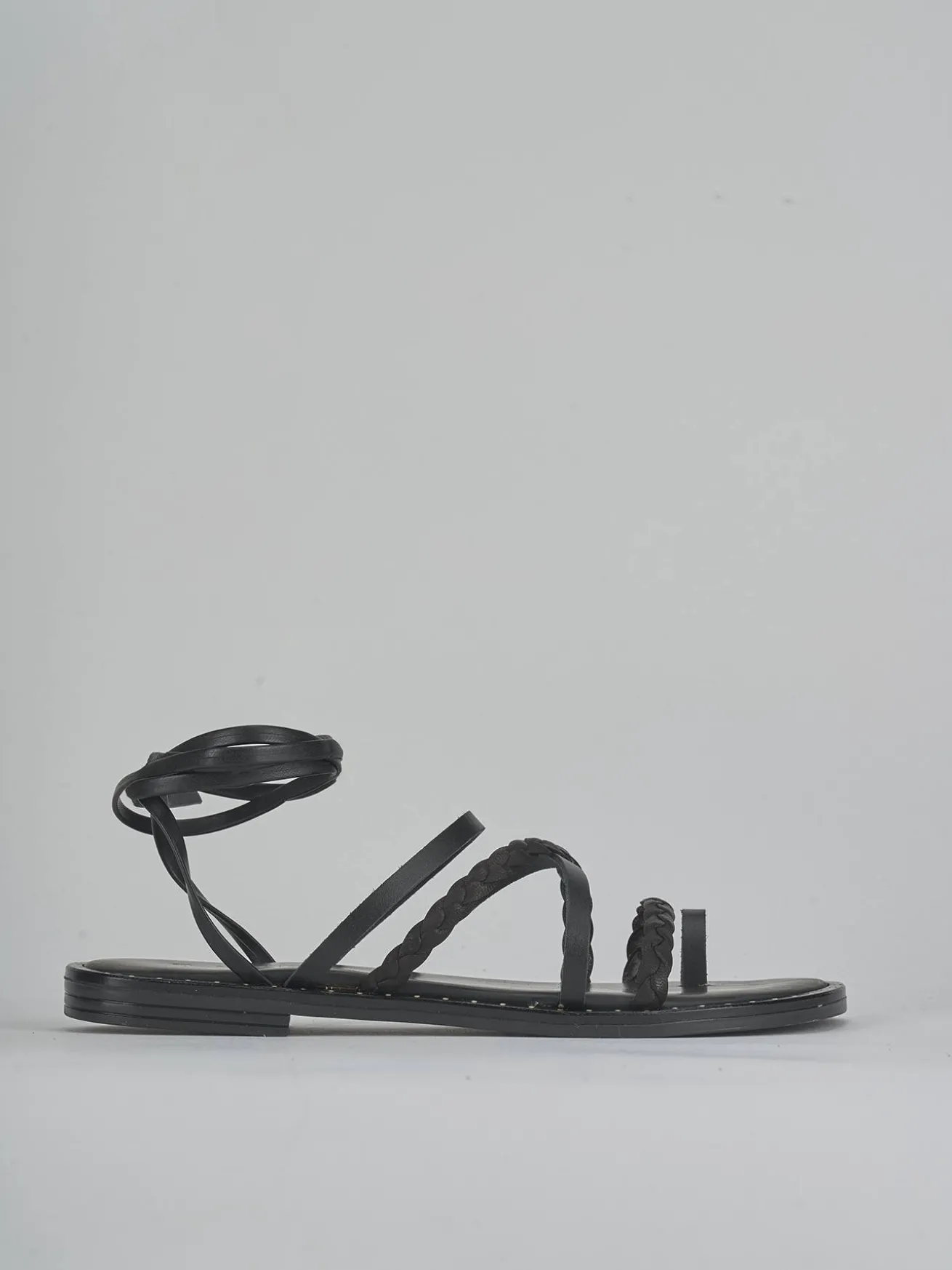 Sandali tacco 1cm pelle nero