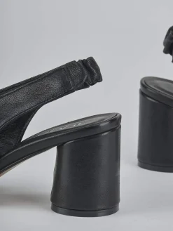 Sandali tacco 7cm pelle nero