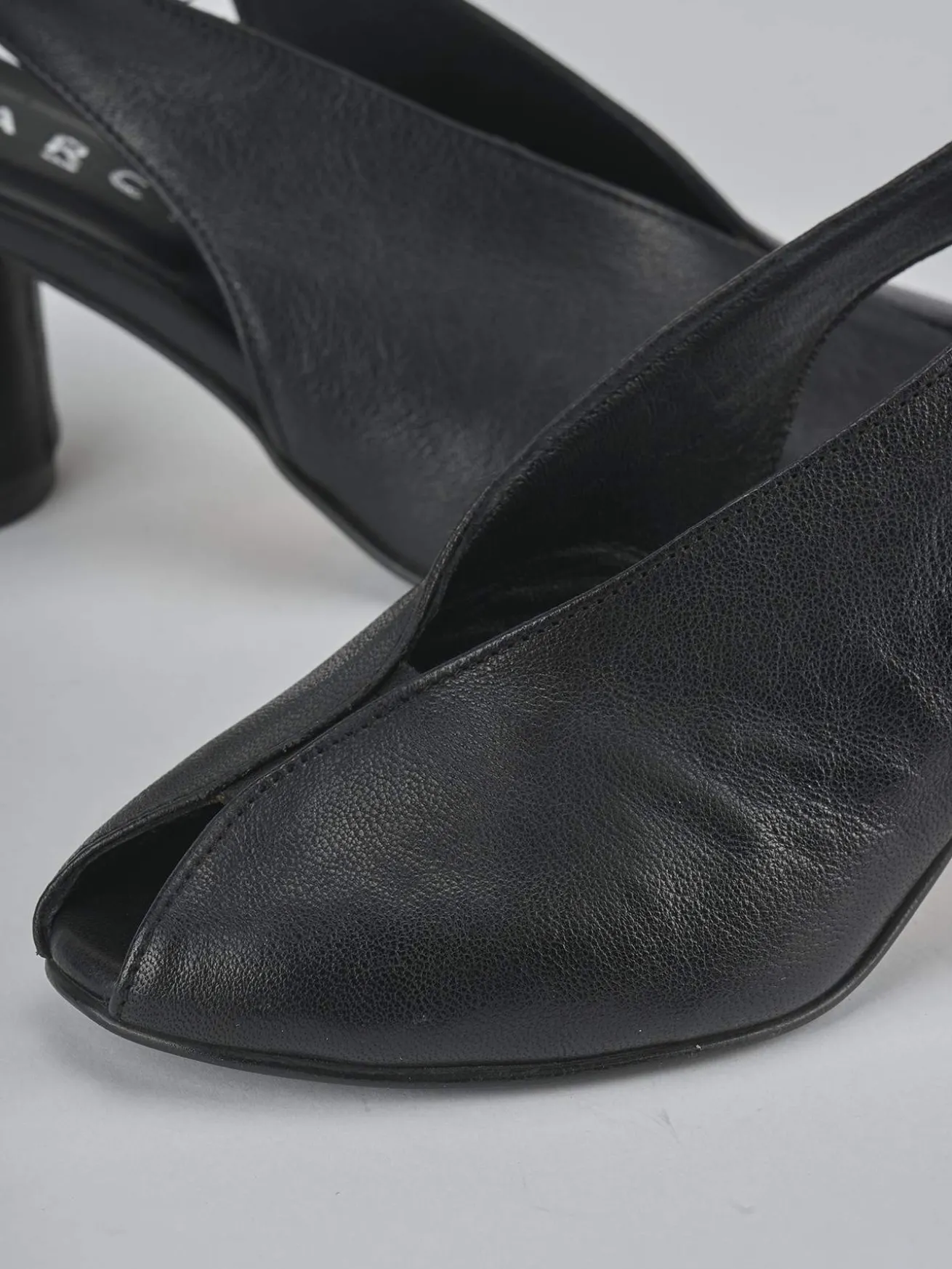 Sandali tacco 7cm pelle nero