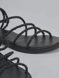 Sandali tacco 1cm pelle nero