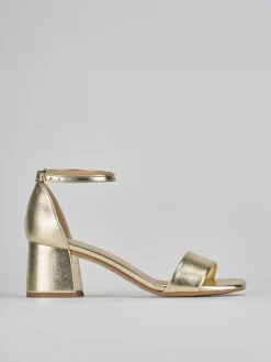 Sandali tacco 6cm pelle oro