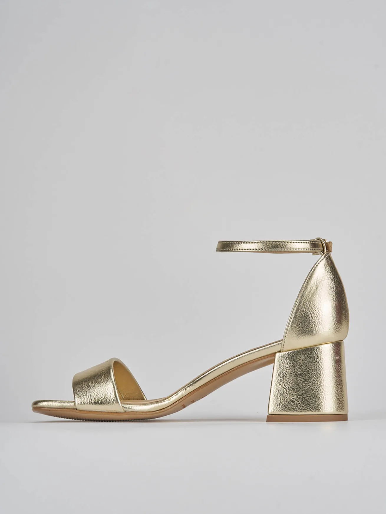 Sandali tacco 6cm pelle oro