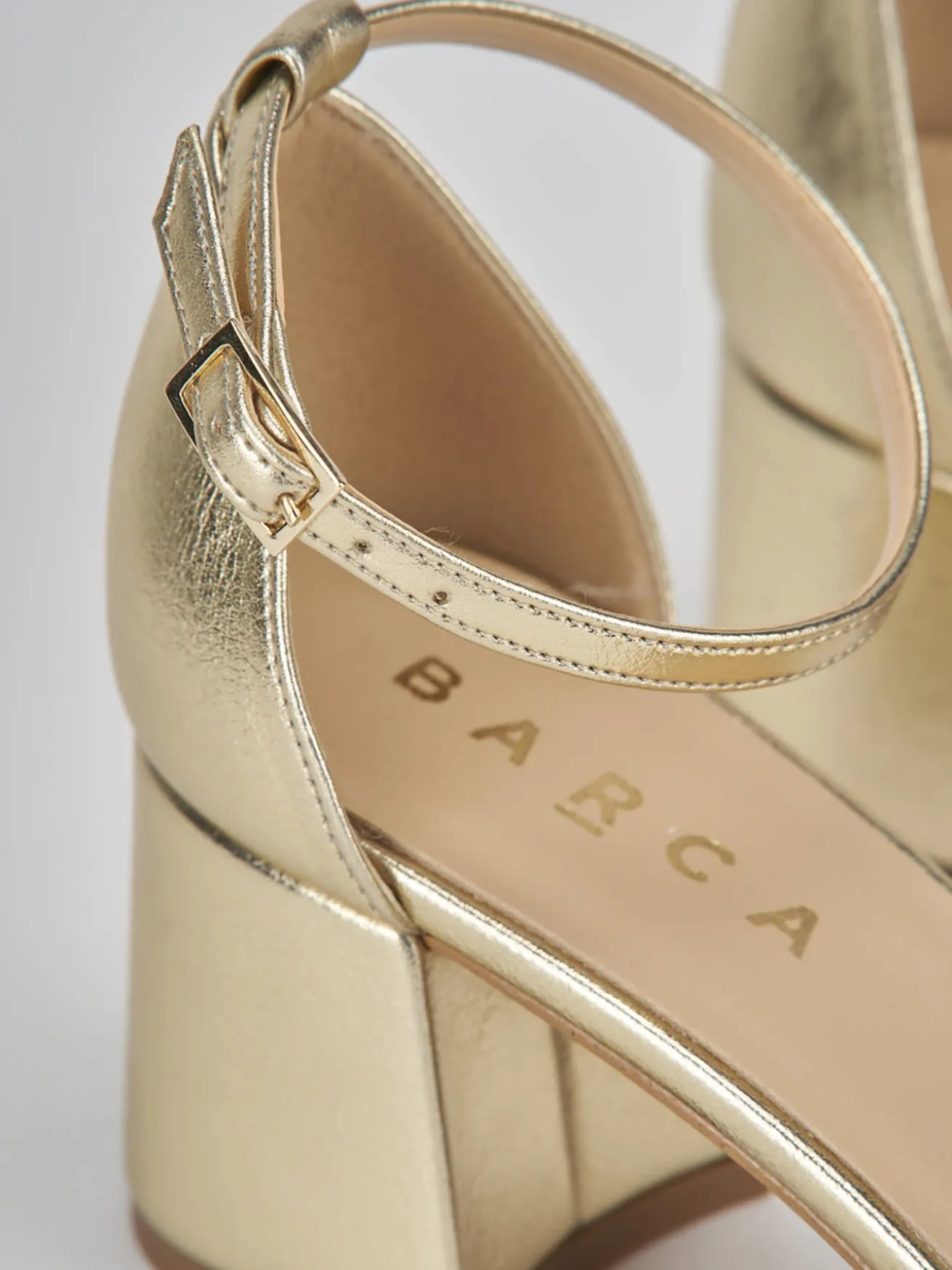 Sandali tacco 6cm pelle oro