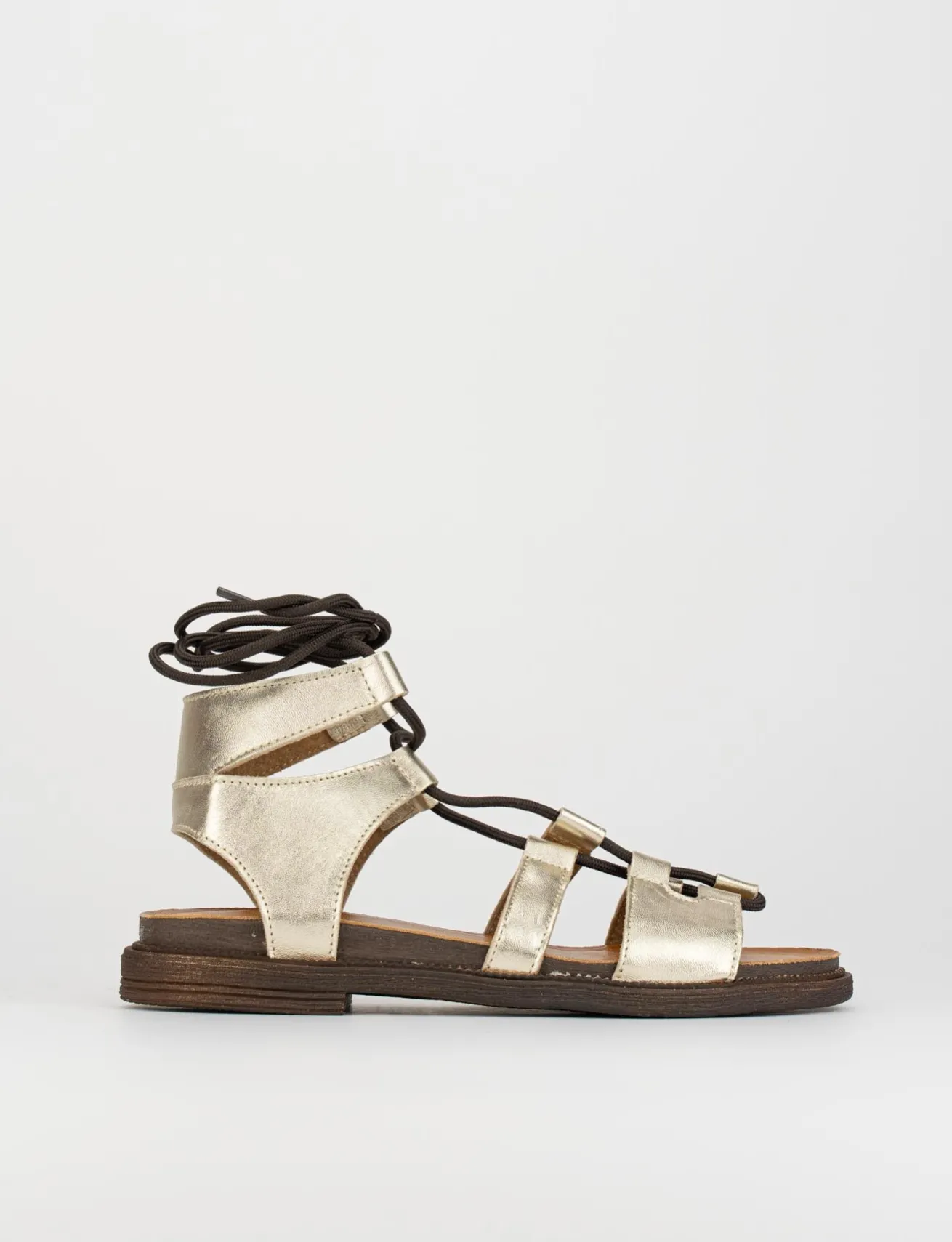 Sandali tacco 2cm pelle oro