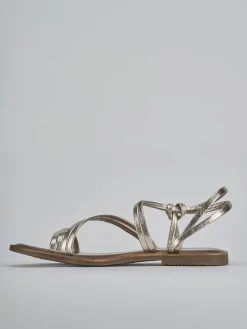 Sandali tacco 1cm pelle oro