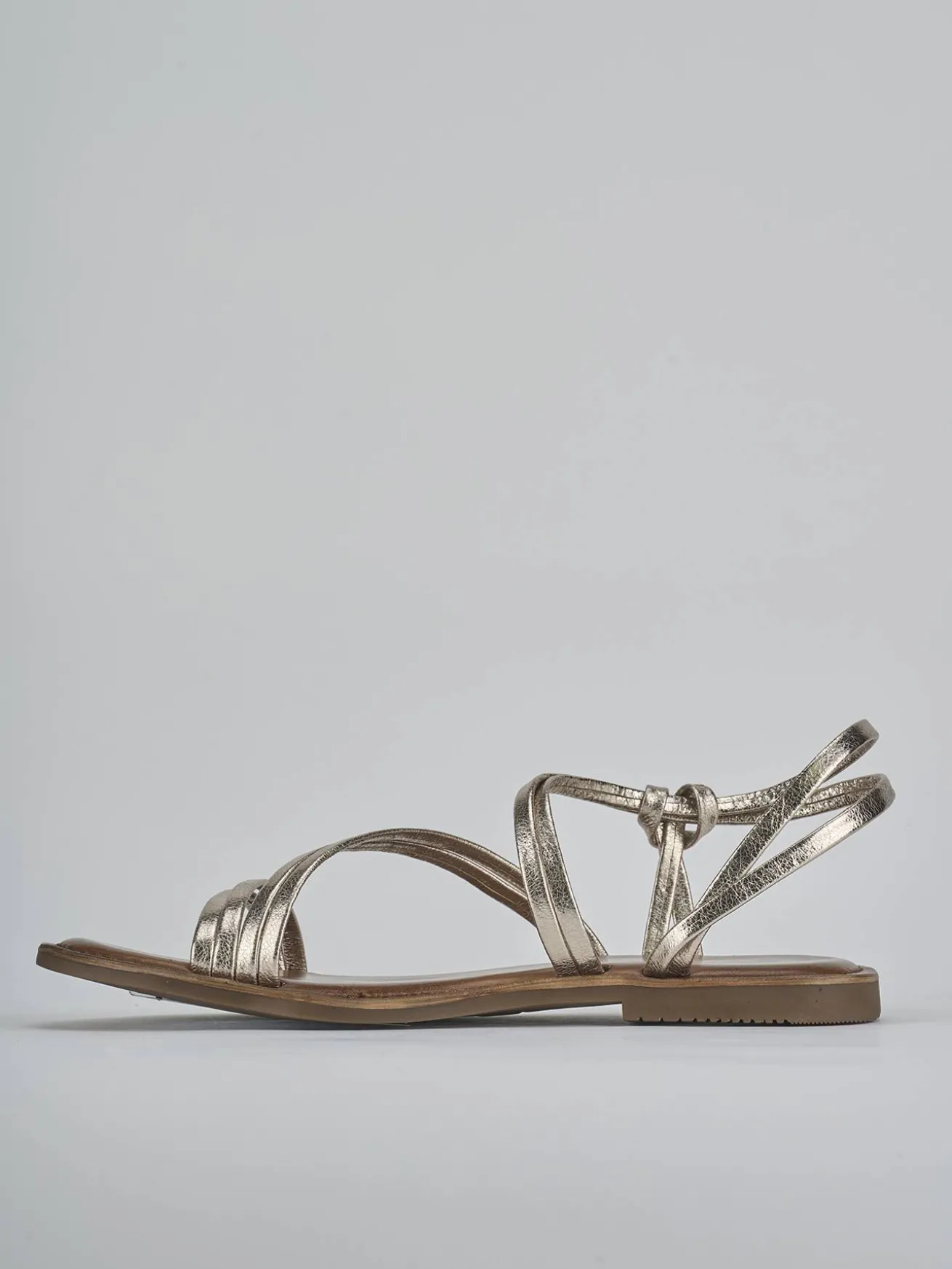 Sandali tacco 1cm pelle oro