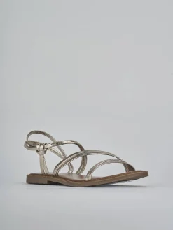 Sandali tacco 1cm pelle oro