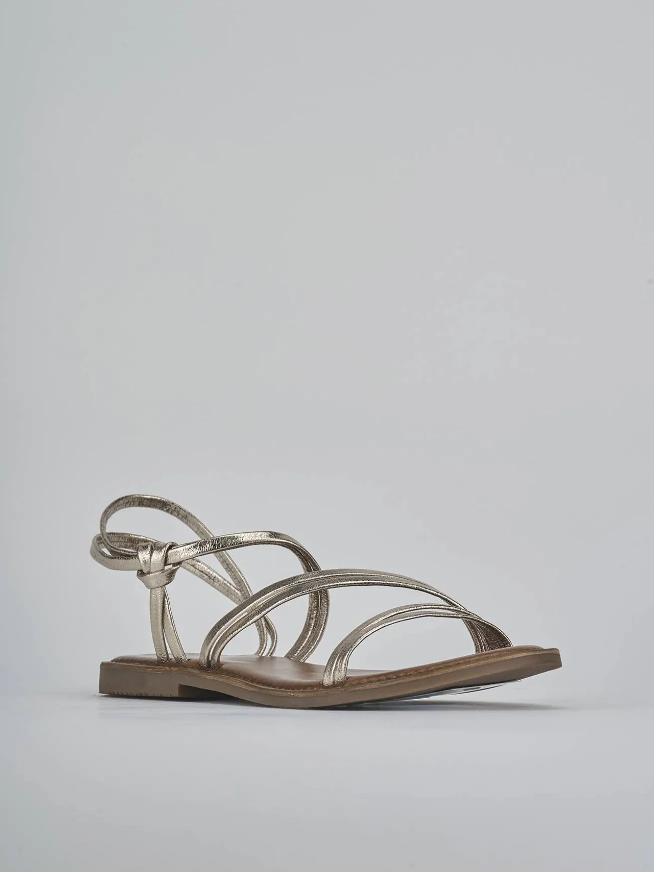 Sandali tacco 1cm pelle oro