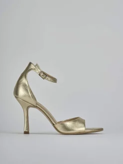 Sandali tacco 9cm pelle oro