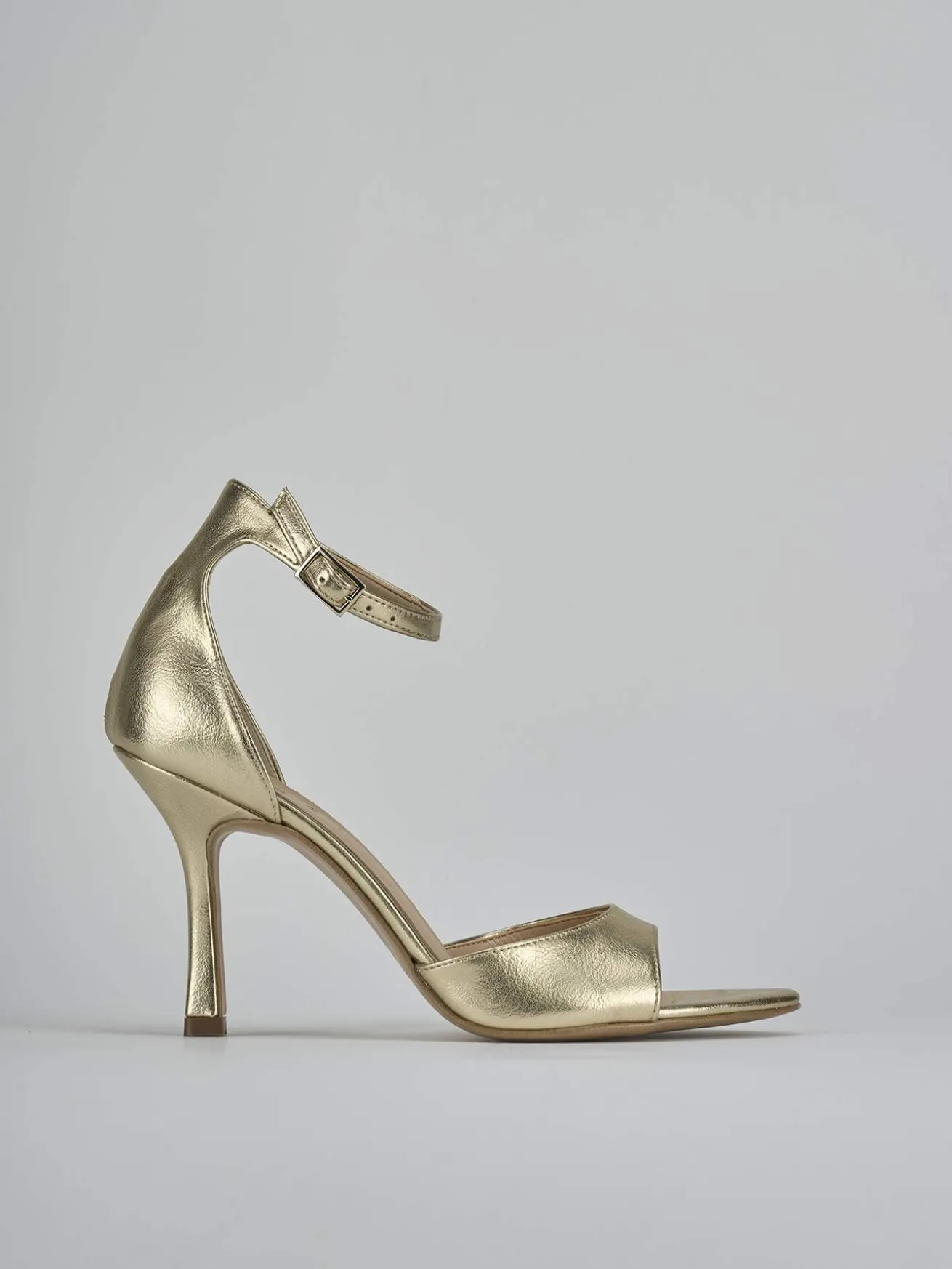 Sandali tacco 9cm pelle oro
