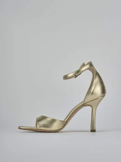 Sandali tacco 9cm pelle oro