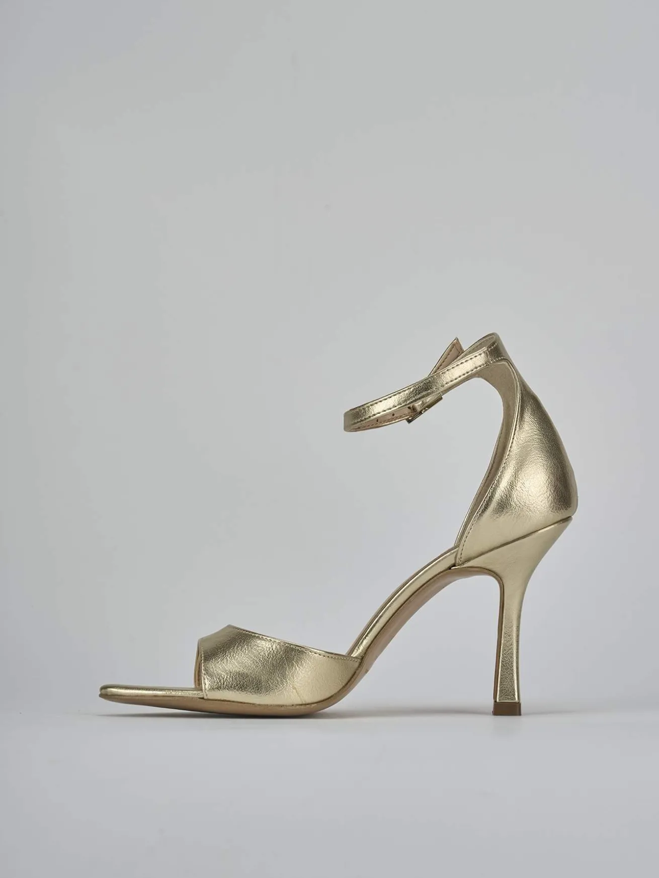 Sandali tacco 9cm pelle oro