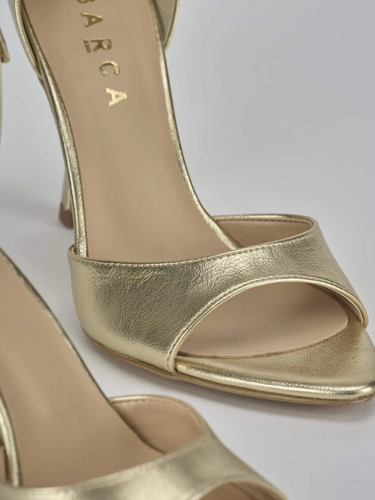 Sandali tacco 9cm pelle oro