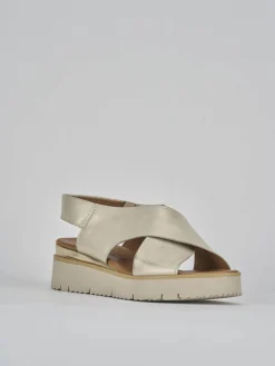 Sandali tacco 3cm pelle oro