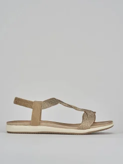 Sandali tacco 1cm pelle oro