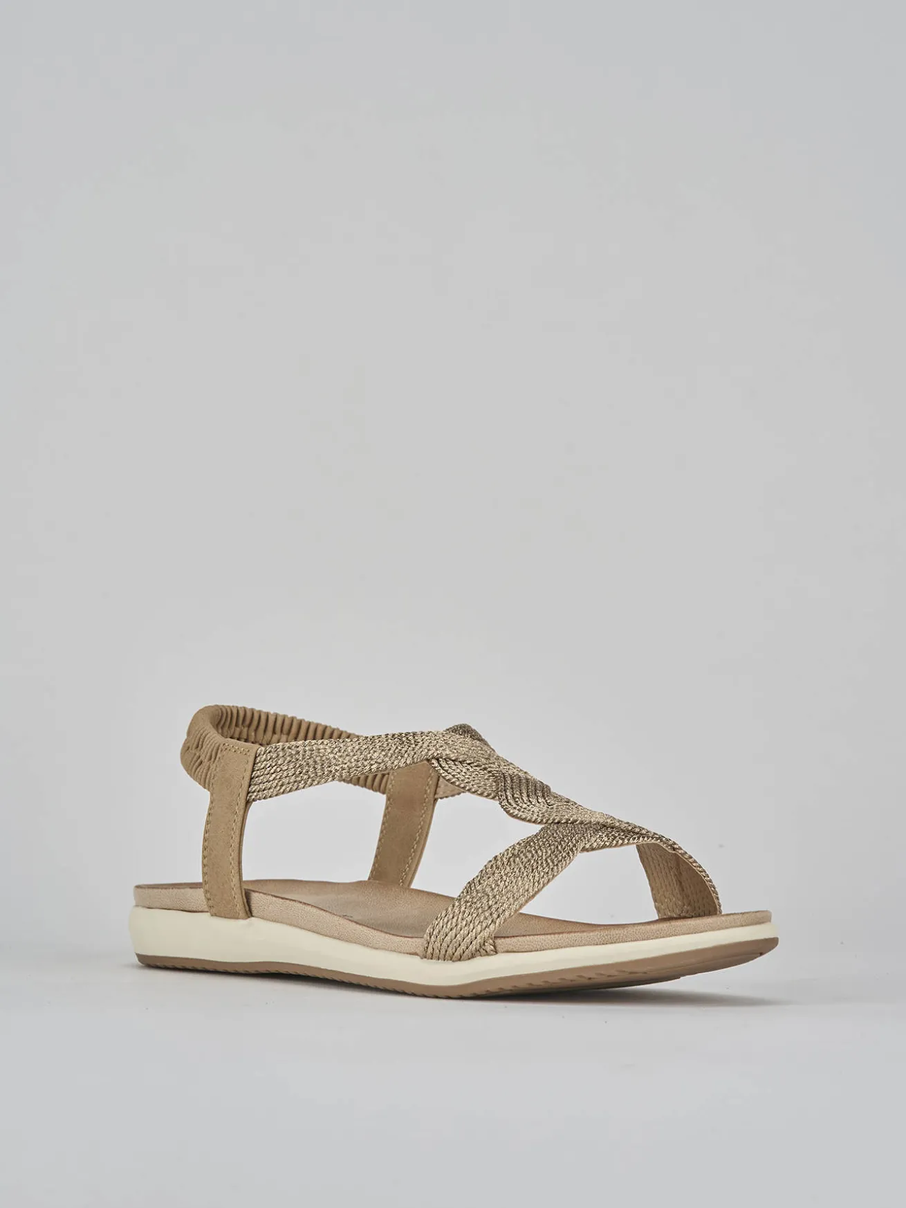 Sandali tacco 1cm pelle oro