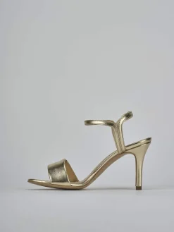 Sandali tacco 7cm pelle oro