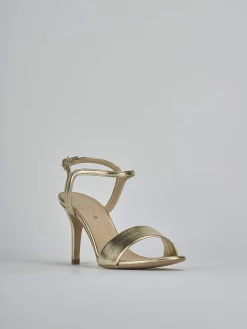 Sandali tacco 7cm pelle oro