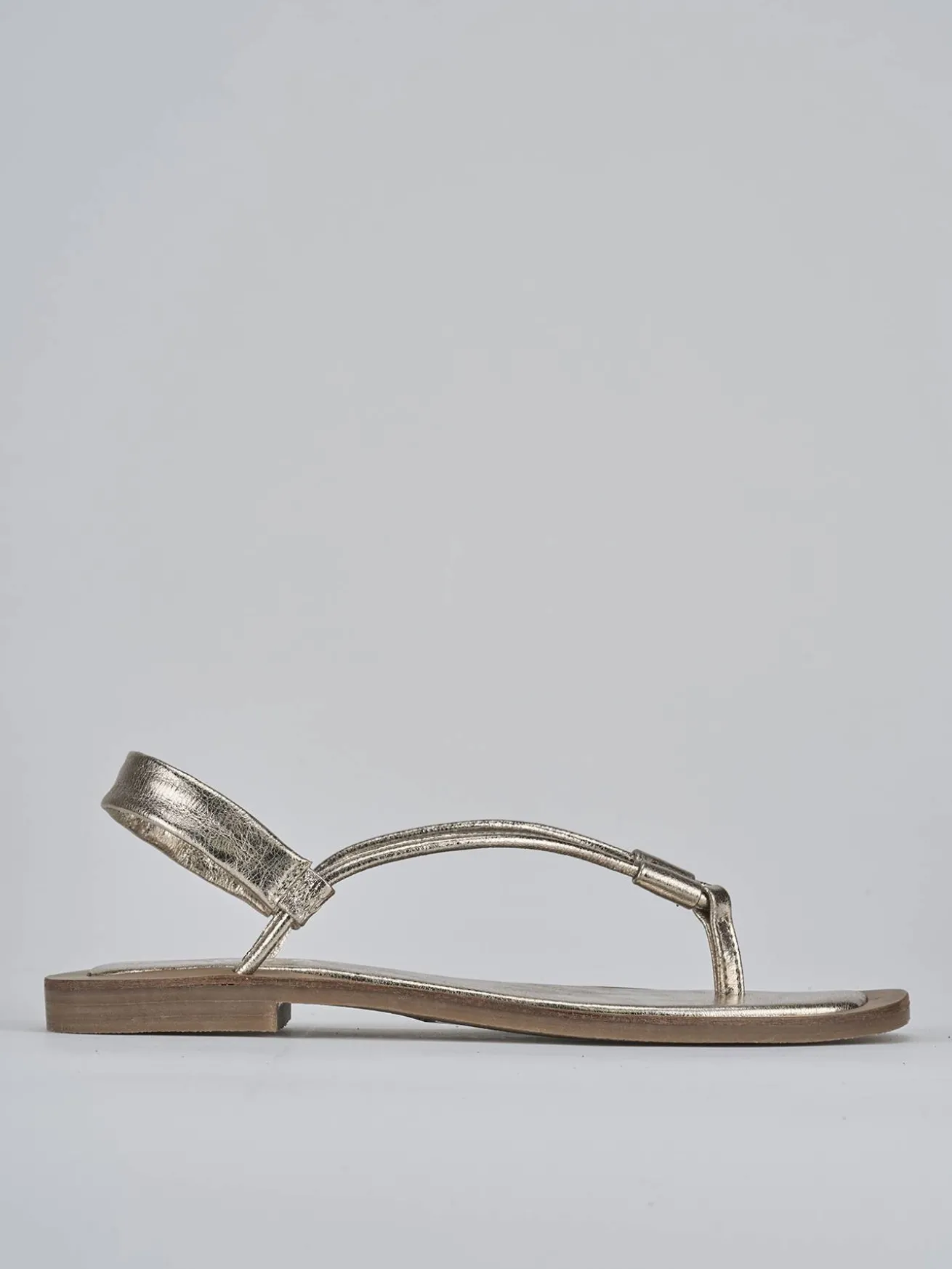 Sandali tacco 1cm pelle oro